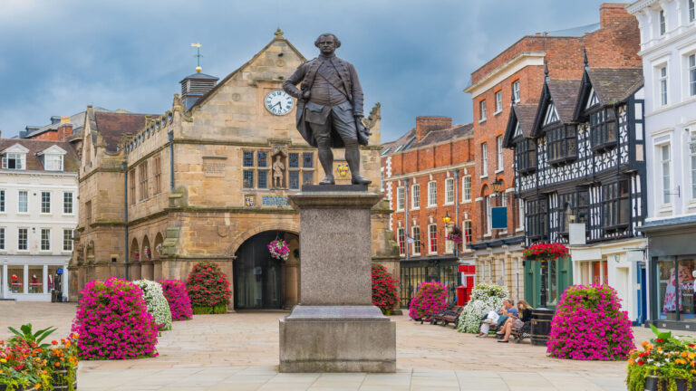 The Square in Shrewsbury, Shropshire, an area that Match Foster Care offer their fostering services