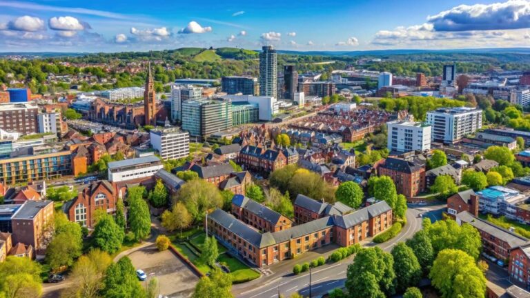 Wolverhampton skyline: a stunning high-resolution aerial view from the West Midlands where Match Foster Care Offer Fostering