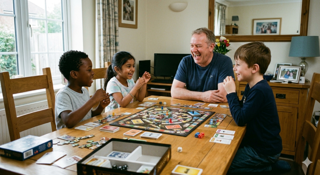 Foster family playing games
